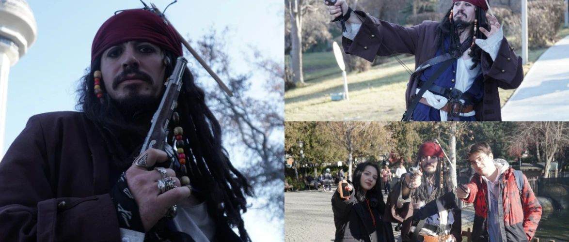 Jack Sparrow Ankara'da! Görenler Dönüp Bir Daha Baktı: Giydiği Kostüm ile İlgi Odağı Oldu